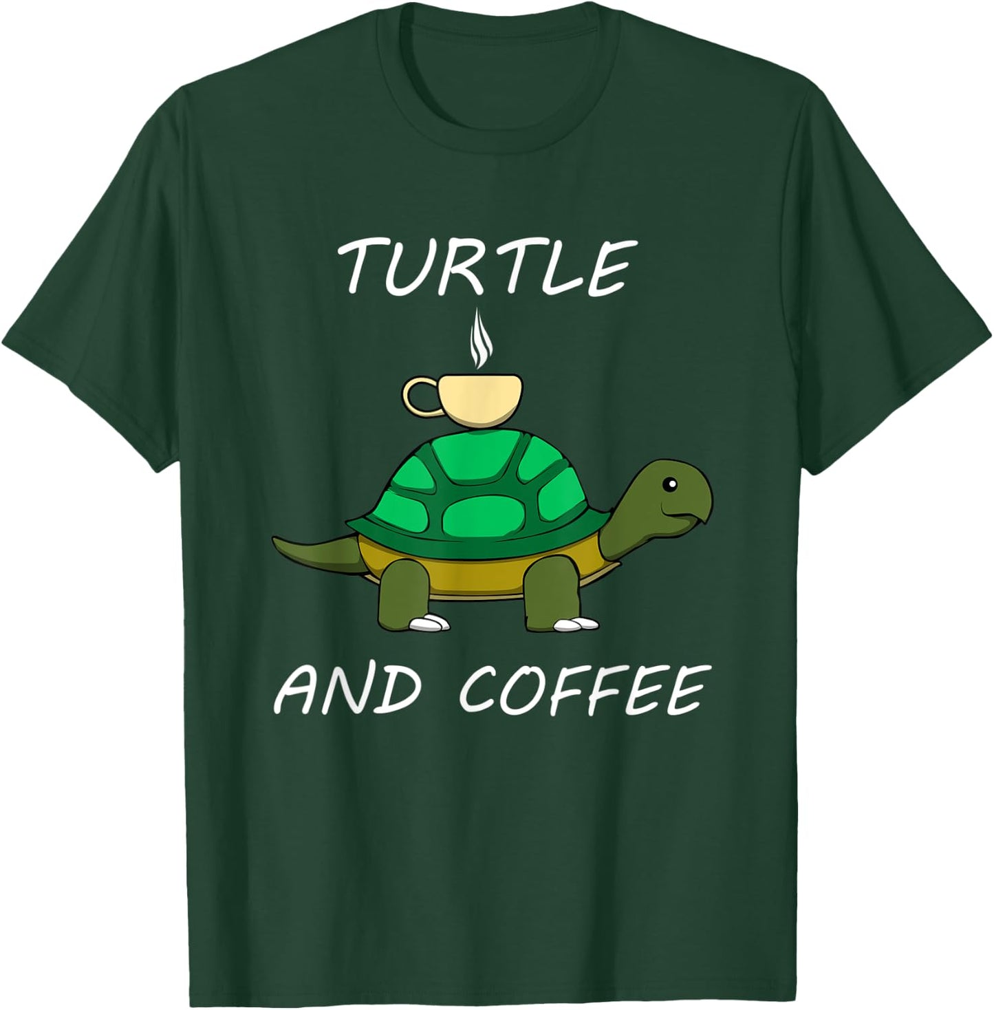 Turtle and Coffee Cute Tortoise Caffeine T-Shirt - T-Shirt | Forest