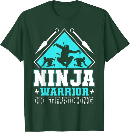 Ninja and Warrior In Training | American Ninja Hero Costume T-Shirt - T-Shirt | Forest