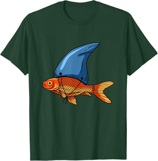 Goldfish with Shark Fin - Motivation Fishing Fish Aquarium T-Shirt - T-Shirt | Forest