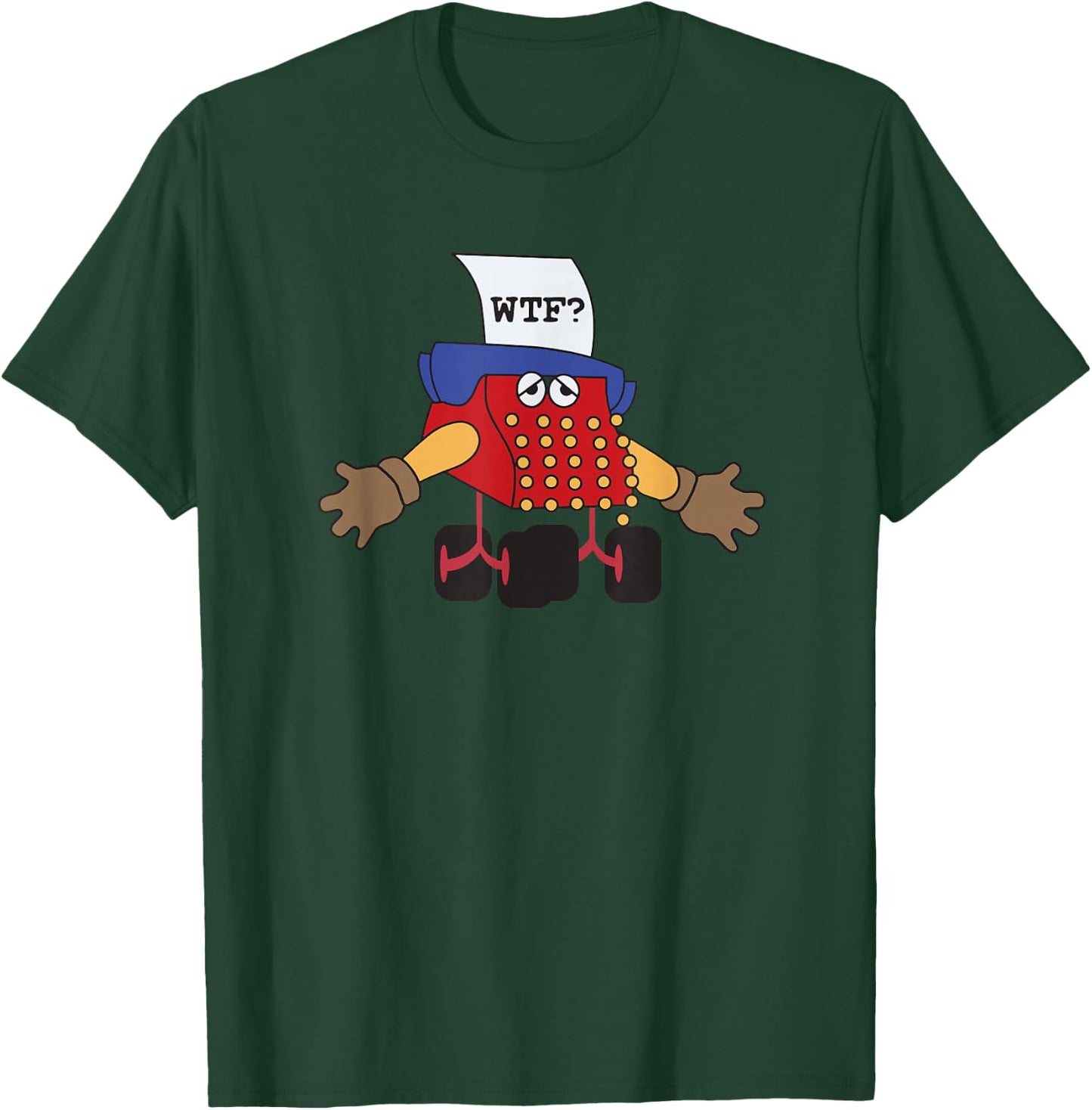 Typewriter Guy wtf funny T-Shirt - T-Shirt | Forest