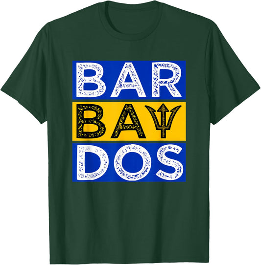 Barbados Flag With Barbados Trident Bajan Soca T-Shirt - T-Shirt | Forest