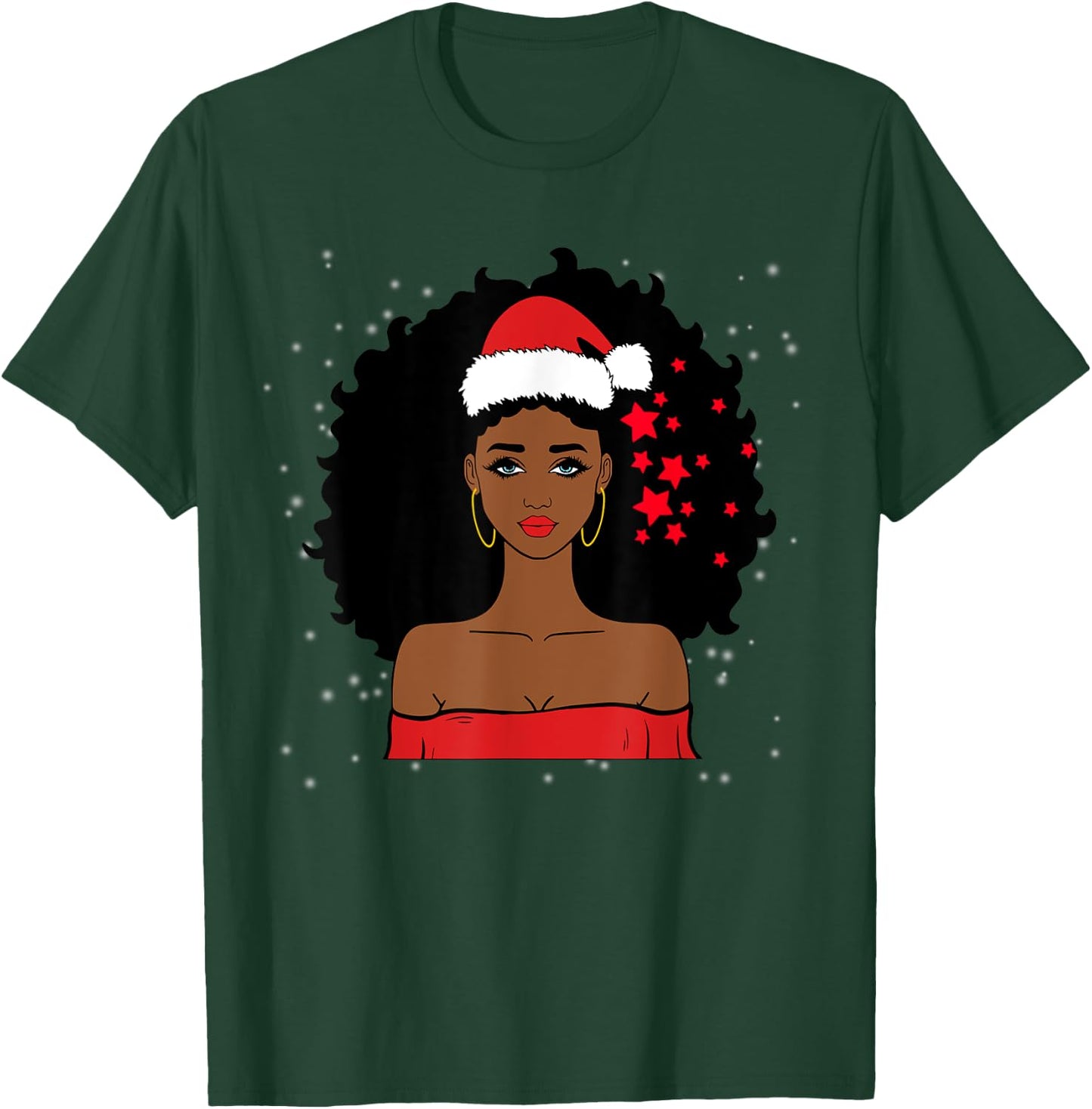 African American Christmas Santa Claus T-Shirt - T-Shirt | Forest