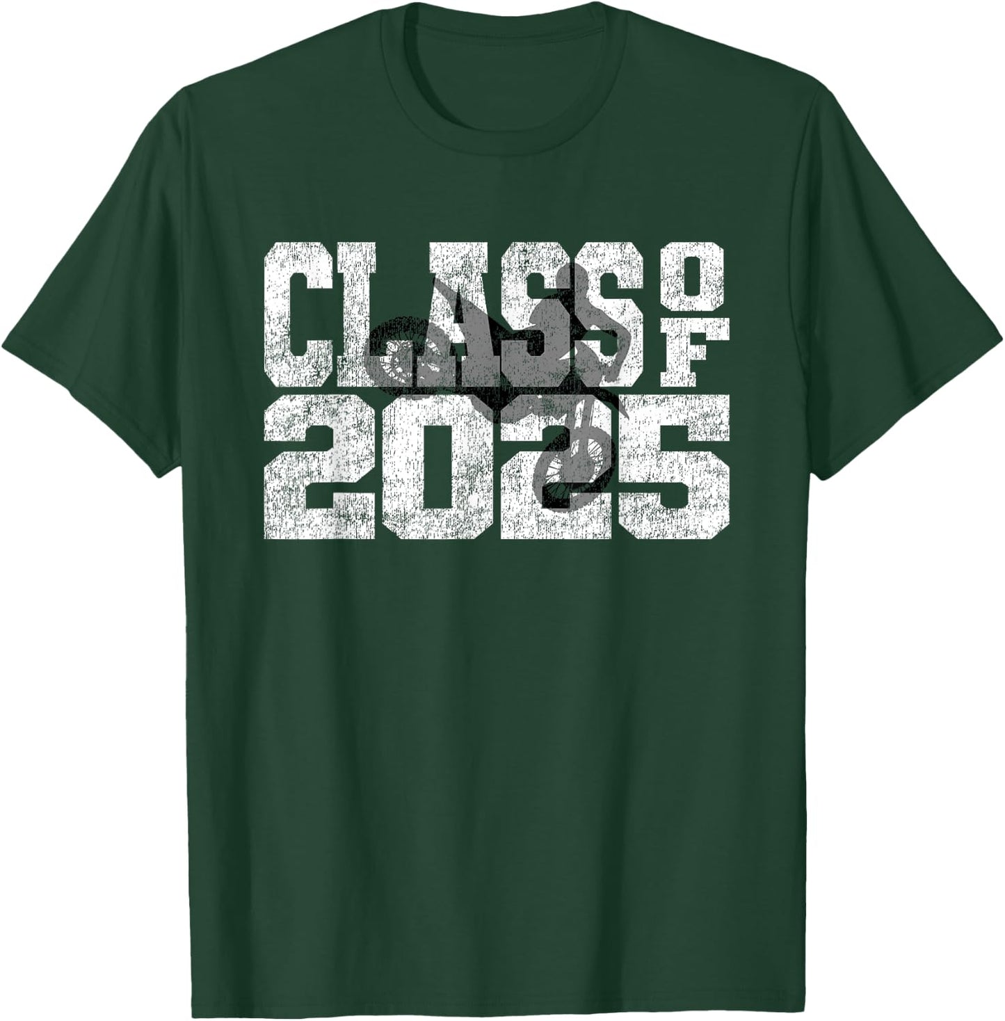 Vintage Class of 2025 Motocross Dirt Bike Motorcycle Lover T-Shirt - T-Shirt | Forest