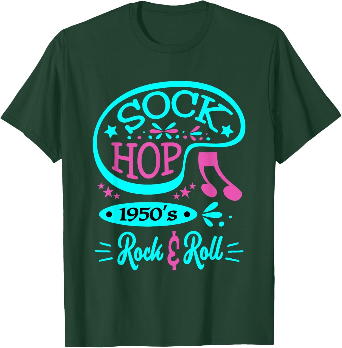 1950s Sock Hop Rockabilly Clothing Rock N Roll Greaser 50s T-Shirt - T-Shirt | Forest