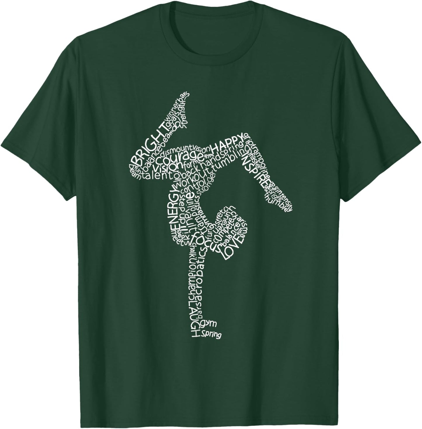 Gymnastics Typography Funny Gymnast Handstand Women Gift T-Shirt - T-Shirt | Forest