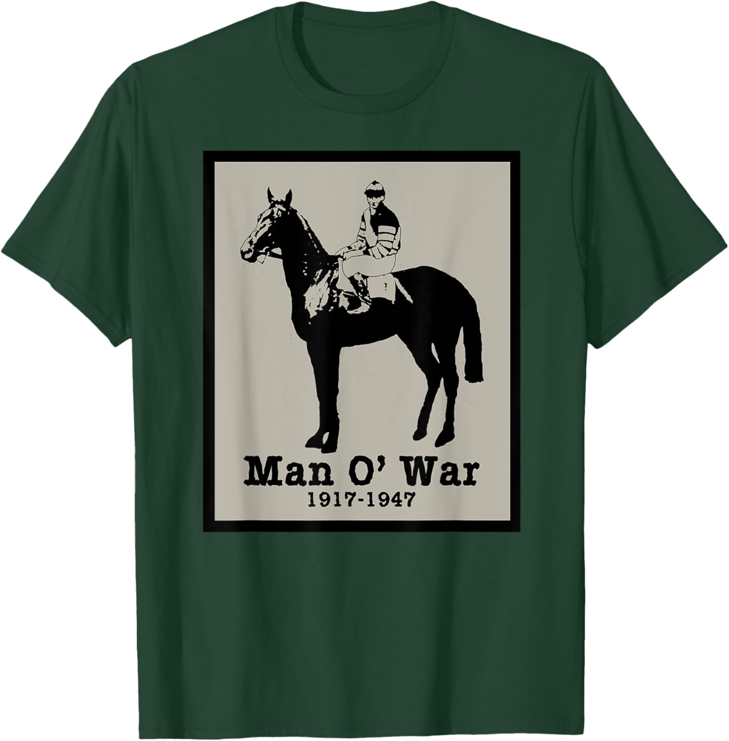 MAN O' WAR Vintage Race Horse T-Shirt - T-Shirt | Forest