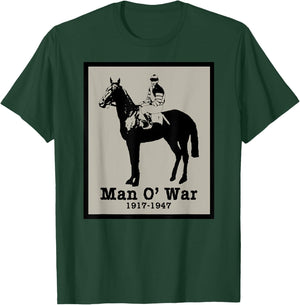 MAN O' WAR Vintage Race Horse T-Shirt - T-Shirt | Forest