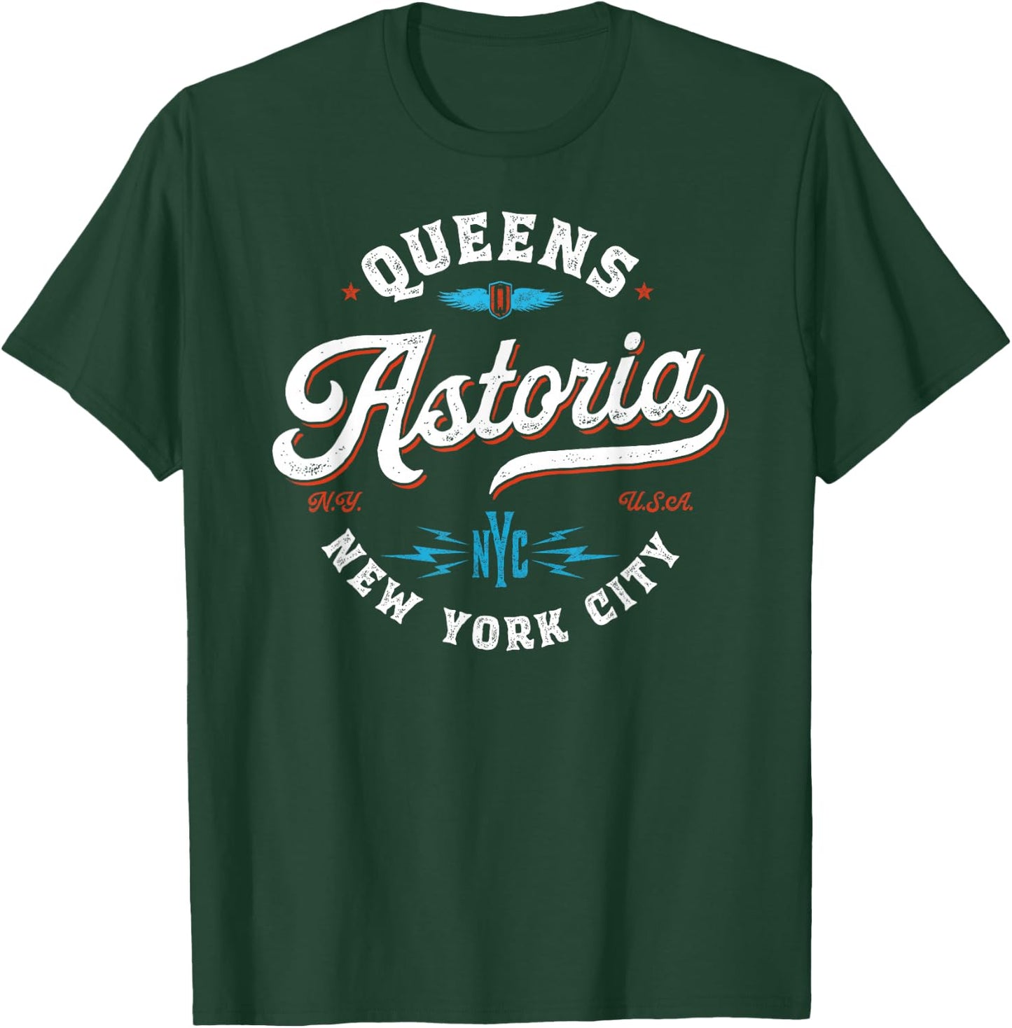 Astoria New York - Queens NYC retro graphic T-Shirt - T-Shirt | Forest