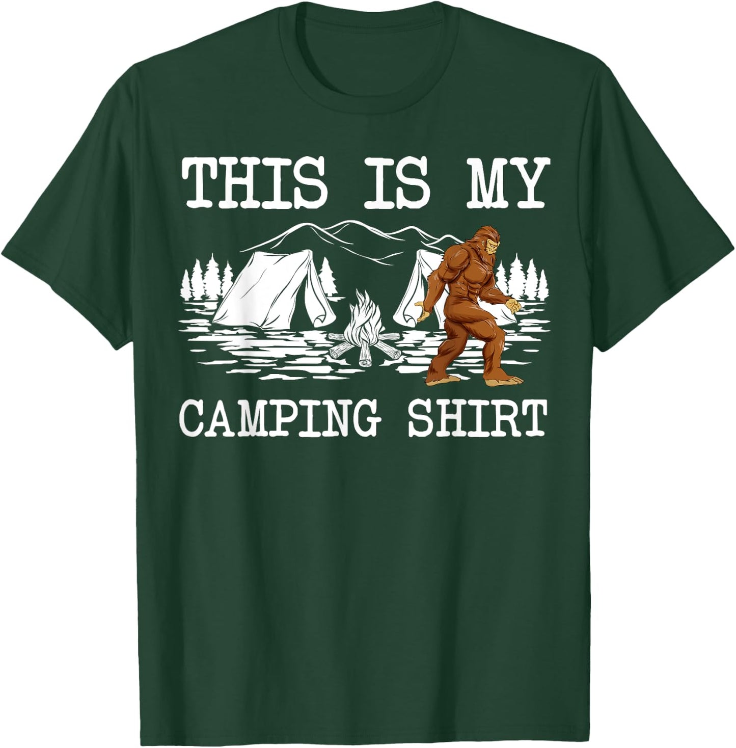 Funny Bigfoot Campfire Sasquatch This Is My Camping T-Shirt - T-Shirt | Forest