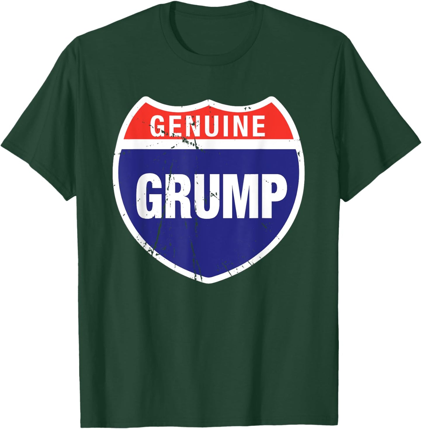 Genuine Grump Funny Interstate Shield Certified Grumpy Old T-Shirt - T-Shirt | Forest