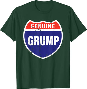 Genuine Grump Funny Interstate Shield Certified Grumpy Old T-Shirt - T-Shirt | Forest