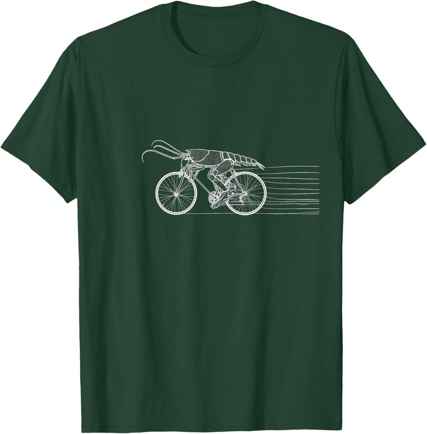 Cycling Lobster Crawfish Funny Mountain Bike Cyclist Bicycle T-Shirt - T-Shirt | Forest
