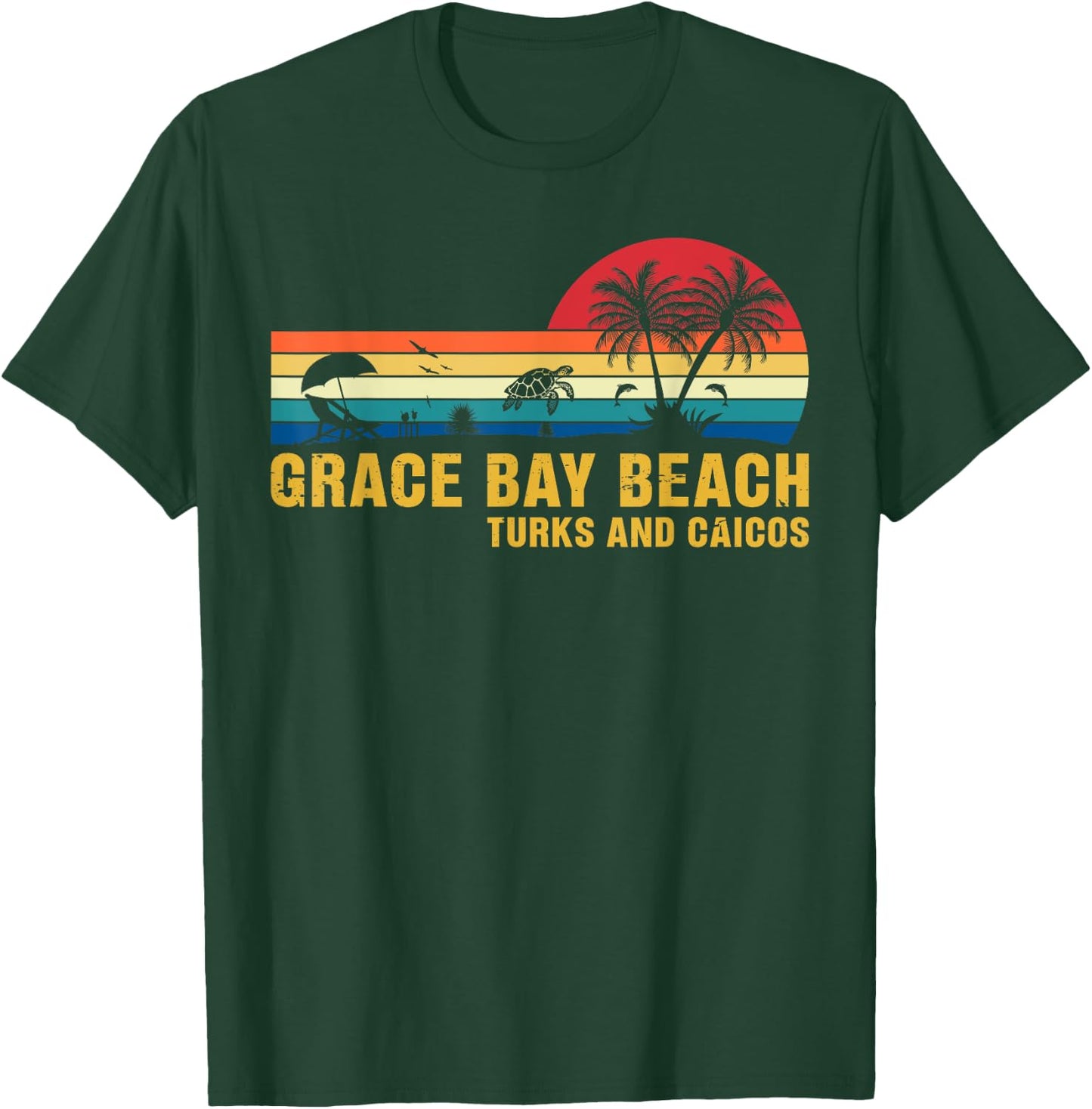 Family Vacation Grace Bay Beach Turks & Caicos Sea Turtle T-Shirt - T-Shirt | Forest