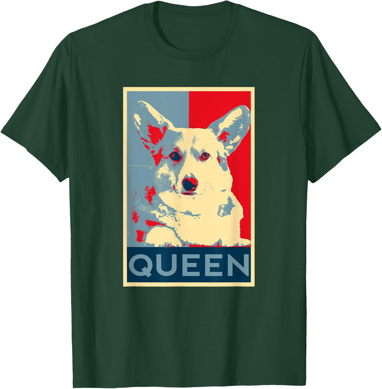 Corgi Queen Funny Corgi Dog Queen of England Men Women Girls Kids T-Shirt - T-Shirt | Forest