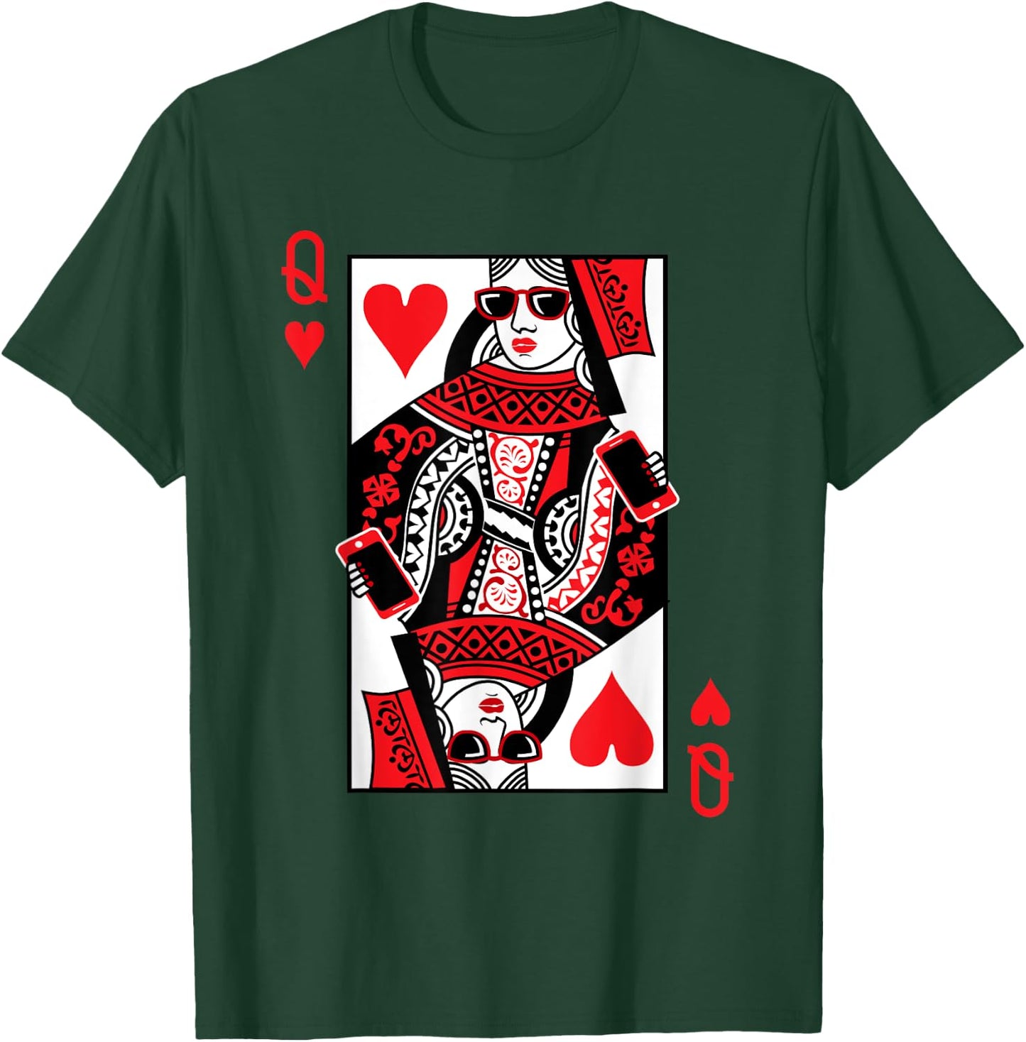 Classic Black Queen of Hearts : Adult, Short Sleeve, Cotton-Polyester Blend T-Shirt - T-Shirt | Forest
