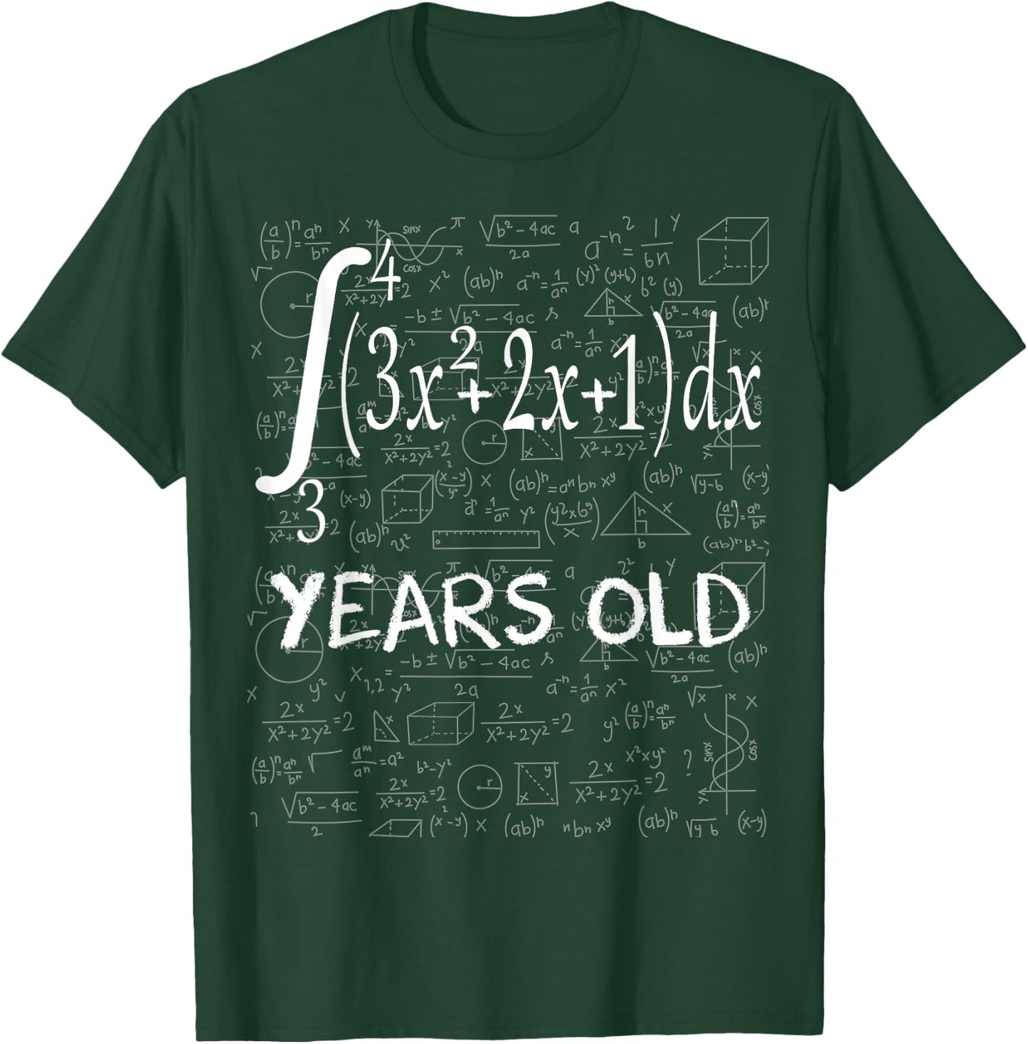 Funny Math Geek Integral Calculus 45th Birthday 45 Years Old T-Shirt - T-Shirt | Forest
