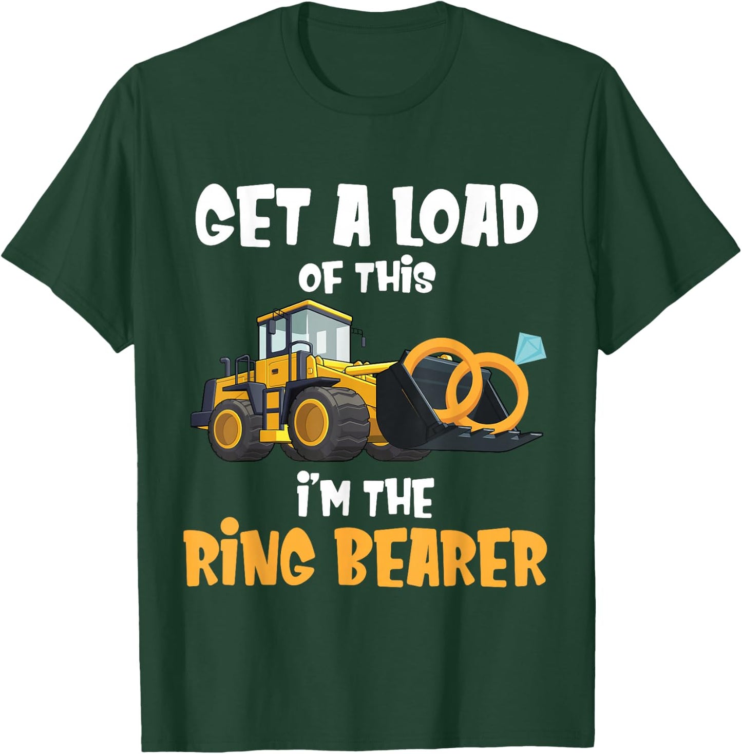 Funny Wedding Party Ring Bearer Excavator Boys Ring Bearer T-Shirt - T-Shirt | Forest
