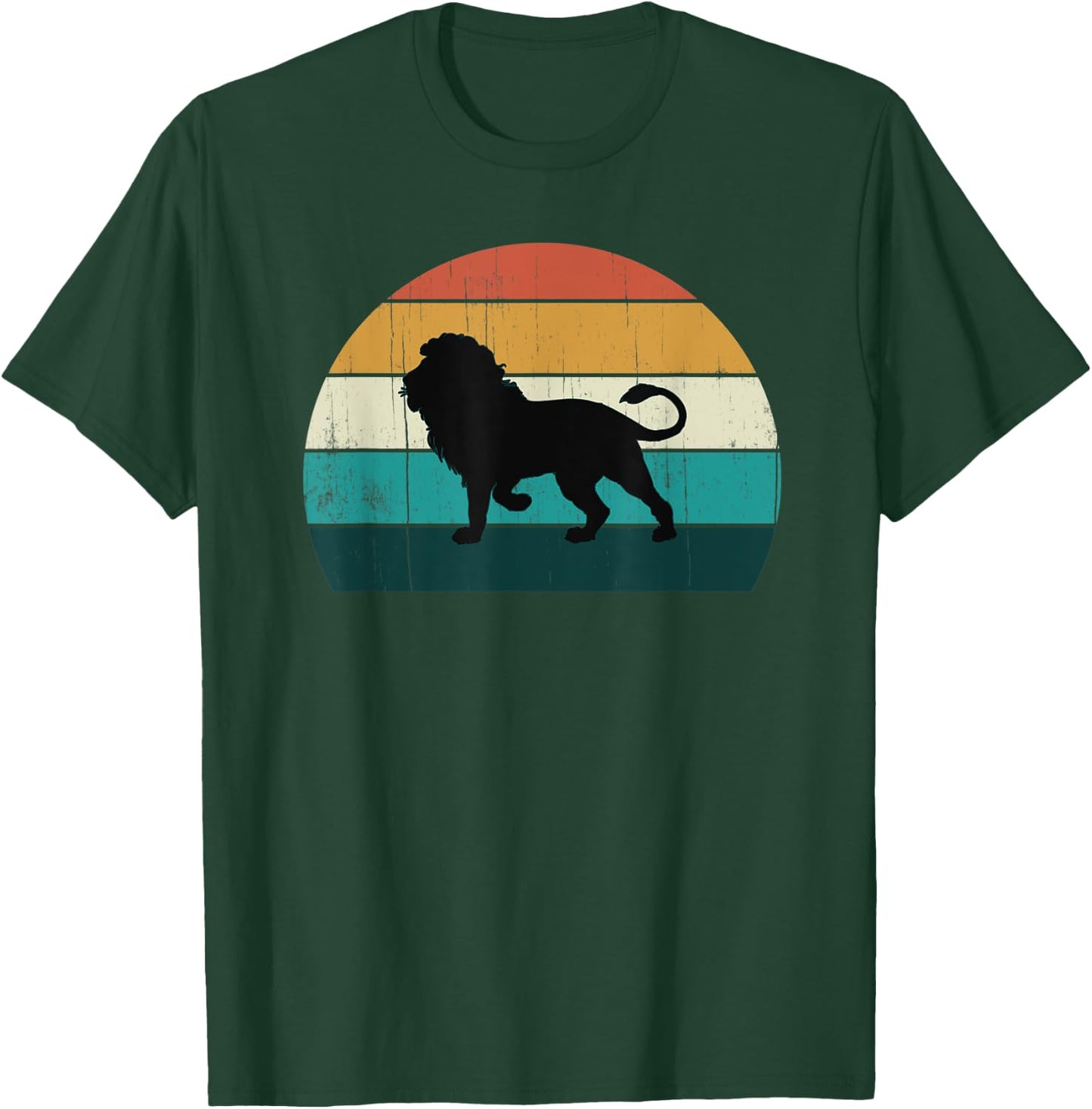 Retro Lion Mane Pride - Vintage Sunset African Land Mammals T-Shirt - T-Shirt | Forest