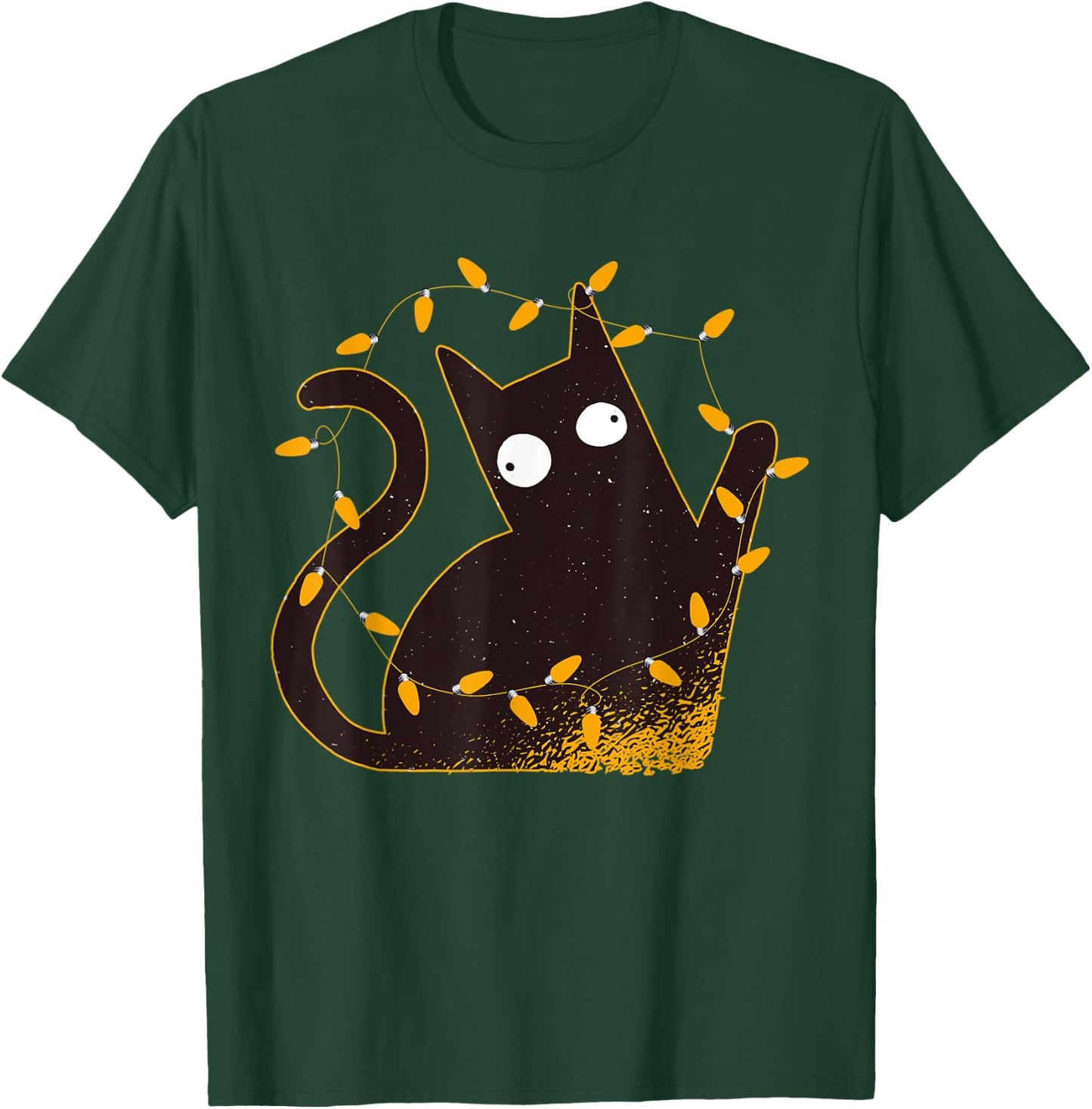 Meowy Catmas Meowie Christmas Sweater Naughty Cat Light Tree T-Shirt - T-Shirt | Forest