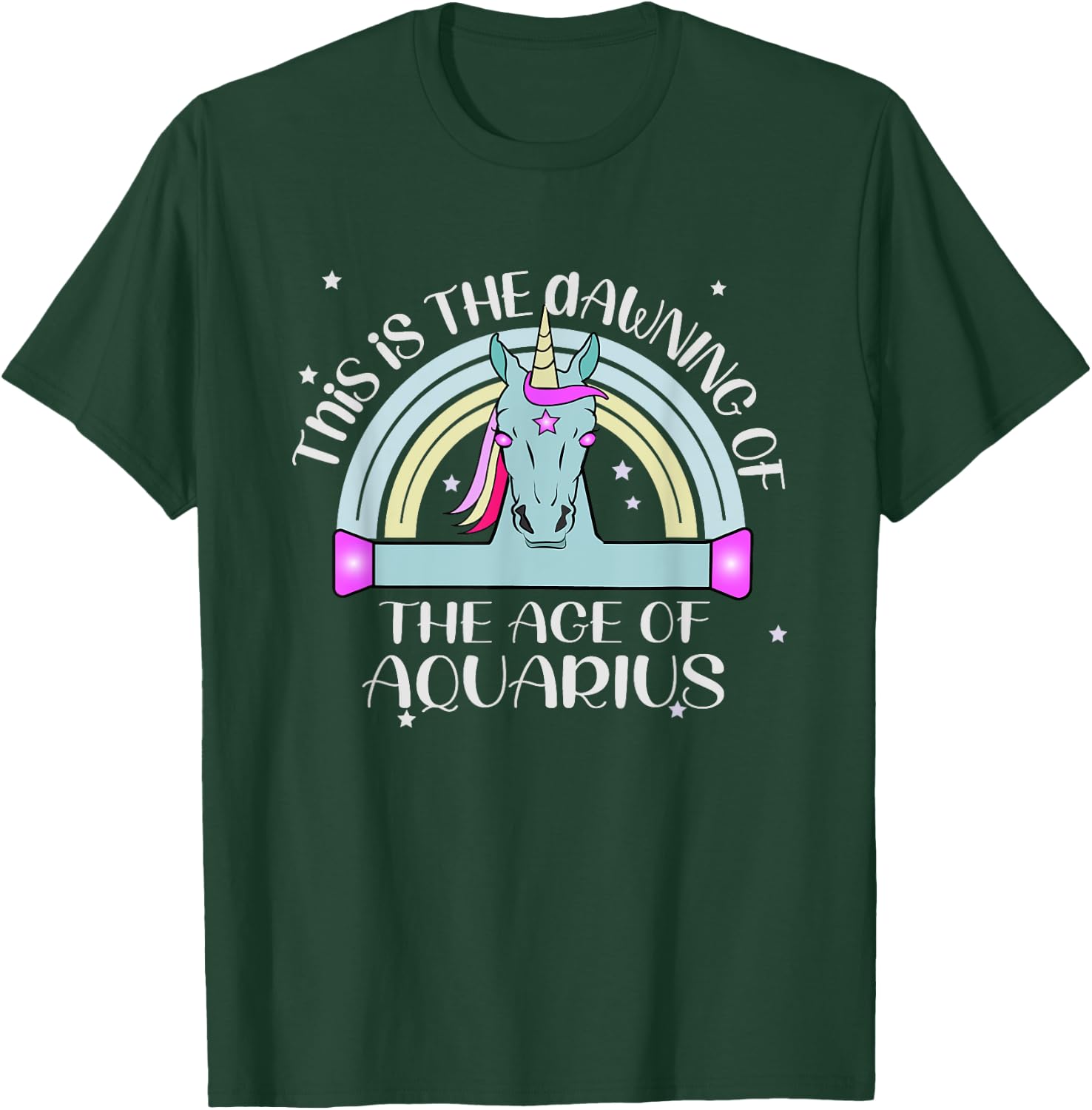 Dawning of Age of Aquarius is January 20th Unicorn in Space T-Shirt - T-Shirt | Forest
