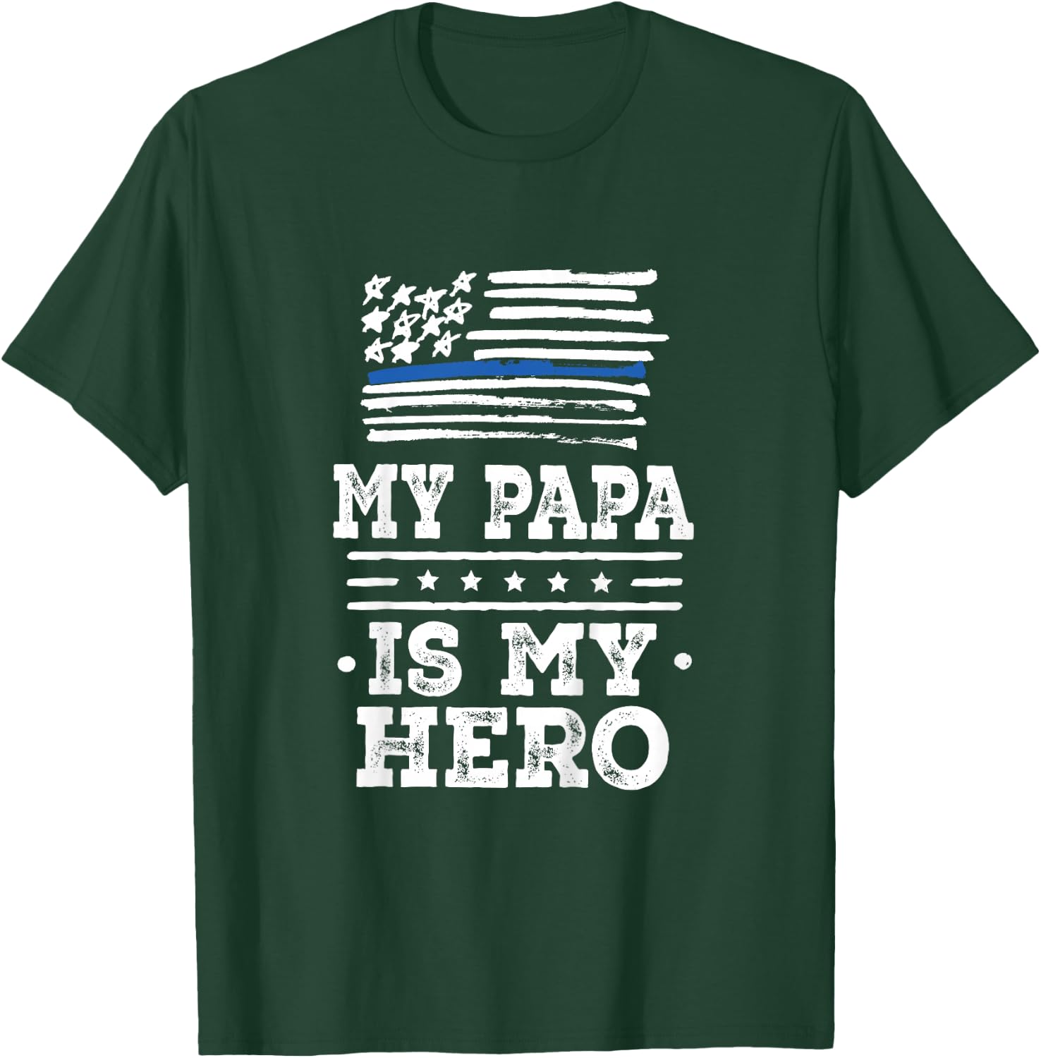 Kids Police Officer Papa Grandpa is my Hero T-Shirt - T-Shirt | Forest