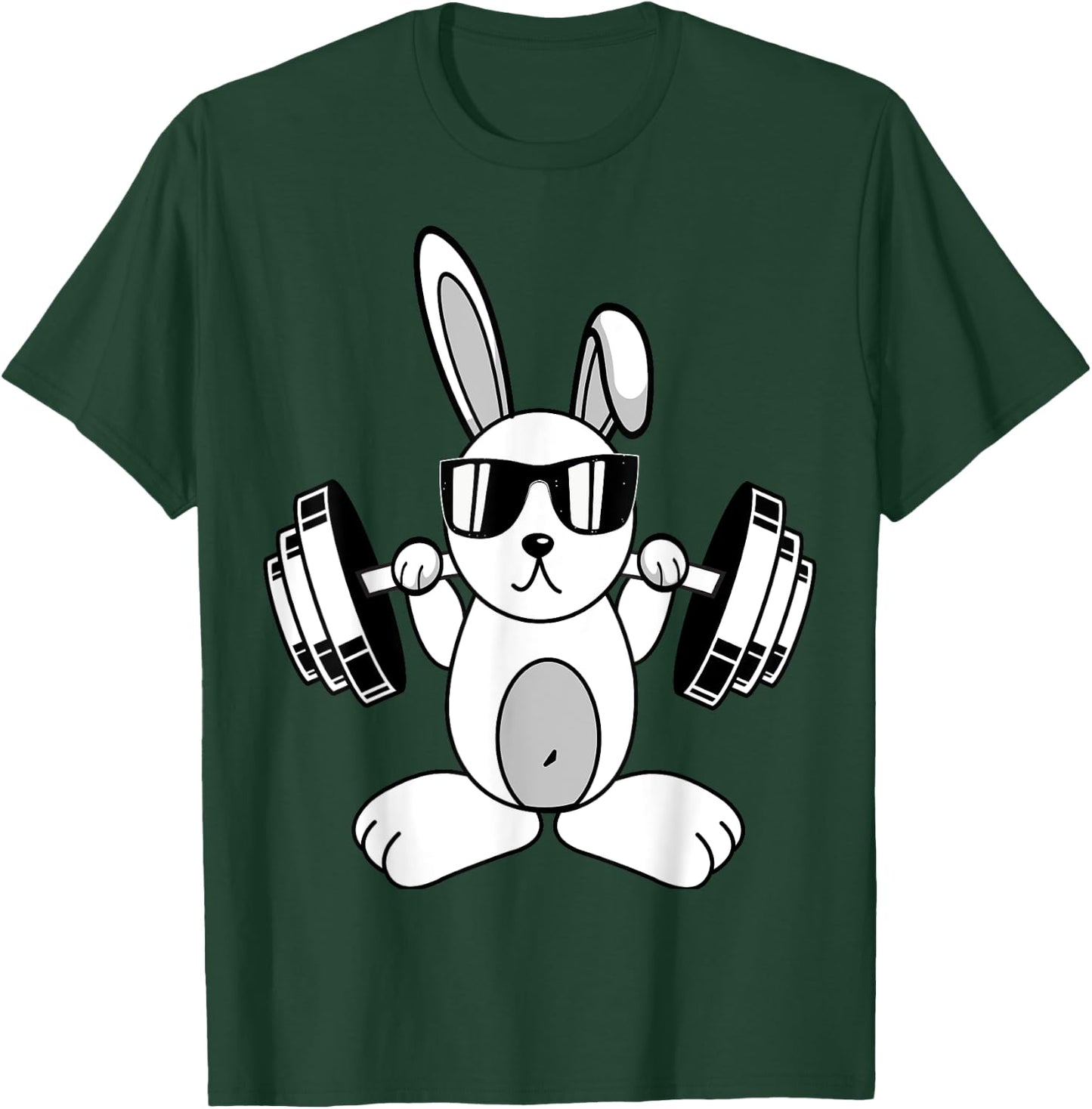 Bodybuilding Powerlifting Fitness Gym Rabbit - Squat Bunny T-Shirt - T-Shirt | Forest