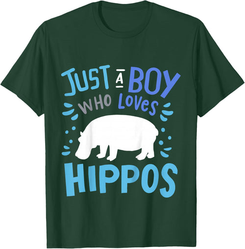 Kids Hippo Hippopotamus Just A Boy Who Loves Hippos Gift