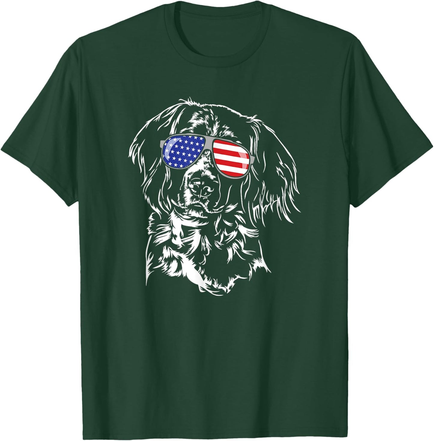 Funny Proud Small Munsterlander Pointer American Flag dog T-Shirt - T-Shirt | Forest