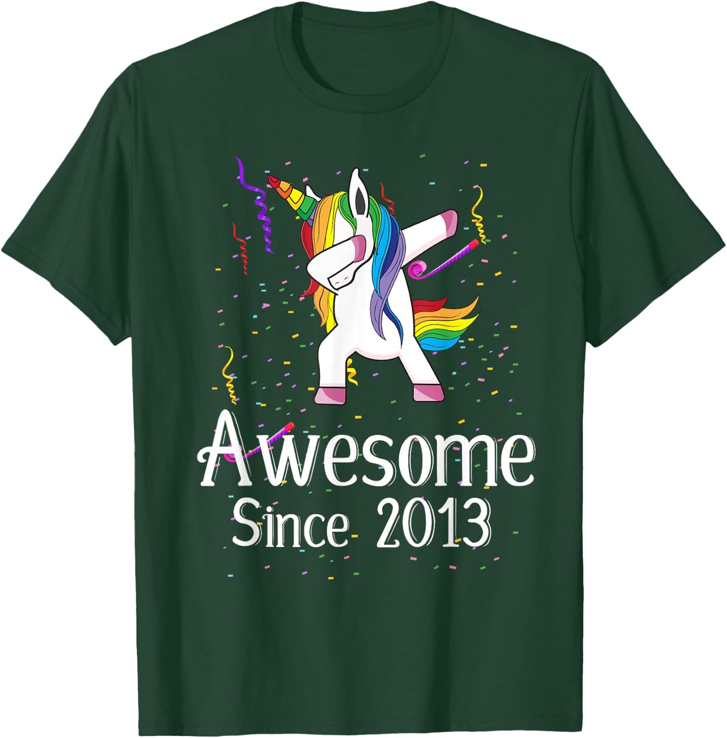 9th Birthday Unicorn Dabbing - Awesome Since 2013 T-Shirt - T-Shirt | Forest