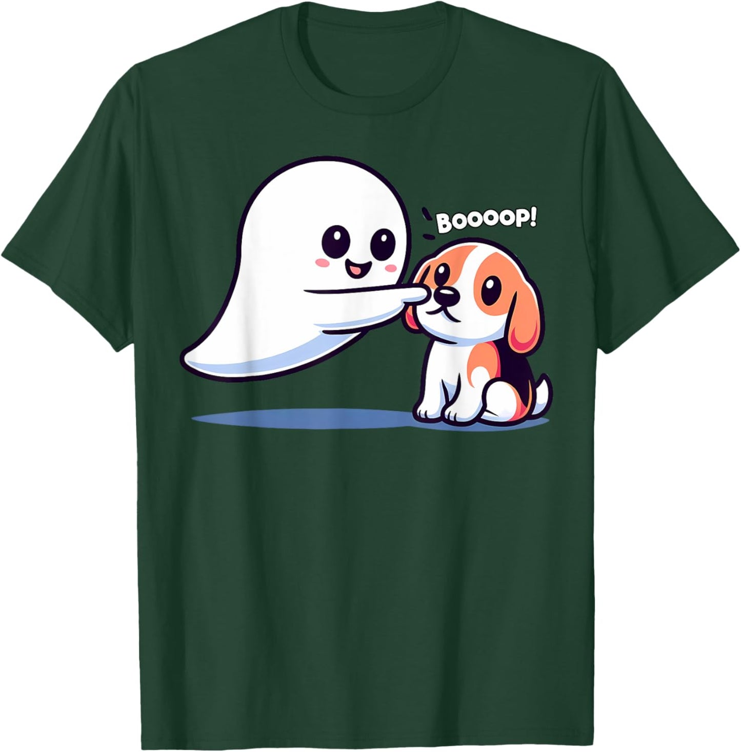 Funny Halloween Ghost Beagle Dog Boop Silly Puppy Humor Women Kids T-Shirt - T-Shirt | Forest