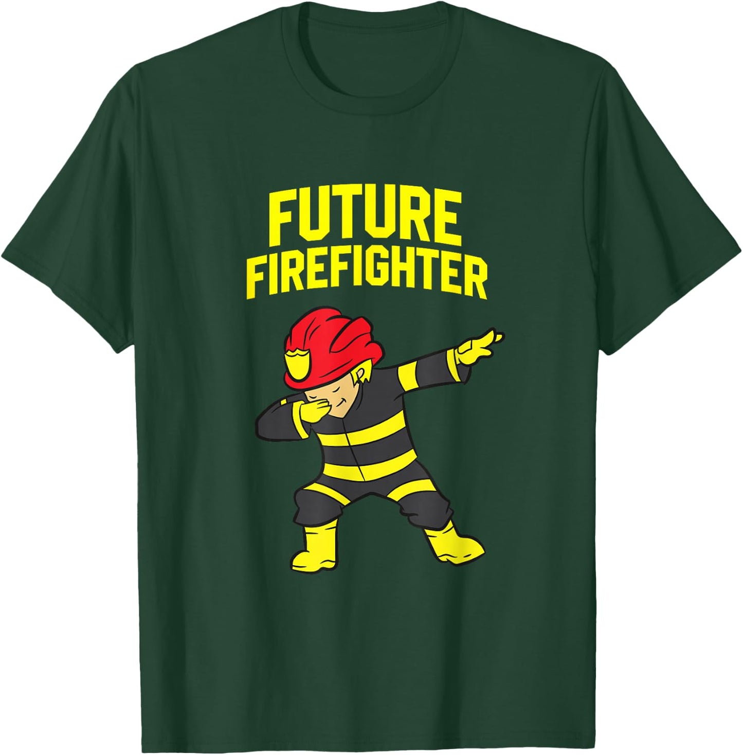 Dabbing Firefighter Kids Future Firefighter T-Shirt - T-Shirt | Forest
