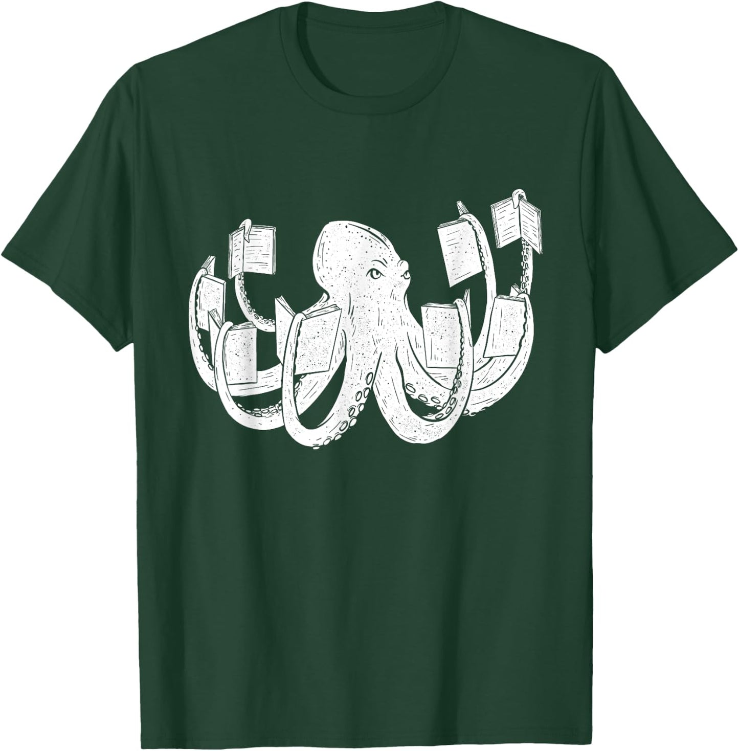 Octopus Lover - Reader Bookworm Reading Librarian Library T-Shirt - T-Shirt | Forest