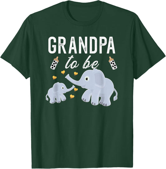 Grandpa To Be Elephant Baby Shower Grandpa T-Shirt - T-Shirt | Forest