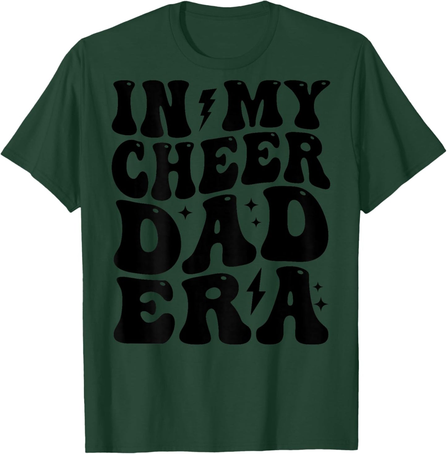 In My Cheer Dad Era Cheerleader Dad Sports Groovy Design T-Shirt - T-Shirt | Forest
