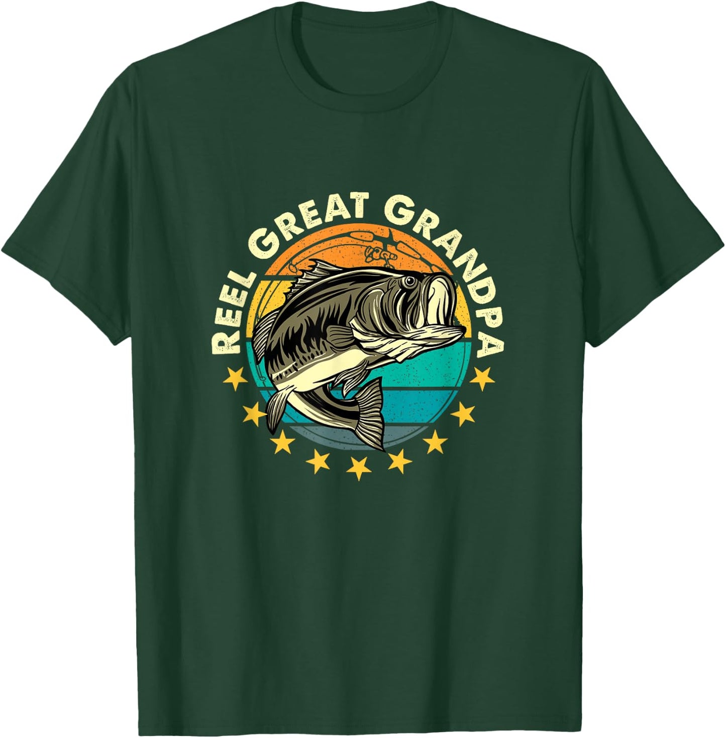 Funny Fishermen Reel Great Grandpa Fishing Grandfather T-Shirt - T-Shirt | Forest