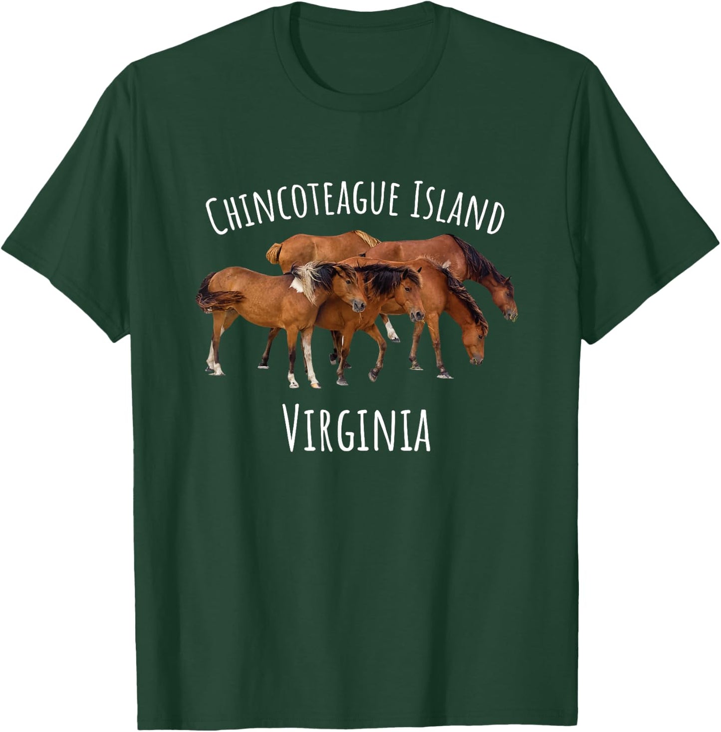 Chincoteague Island Virginia Horse Assateague Pony T-Shirt - T-Shirt | Forest