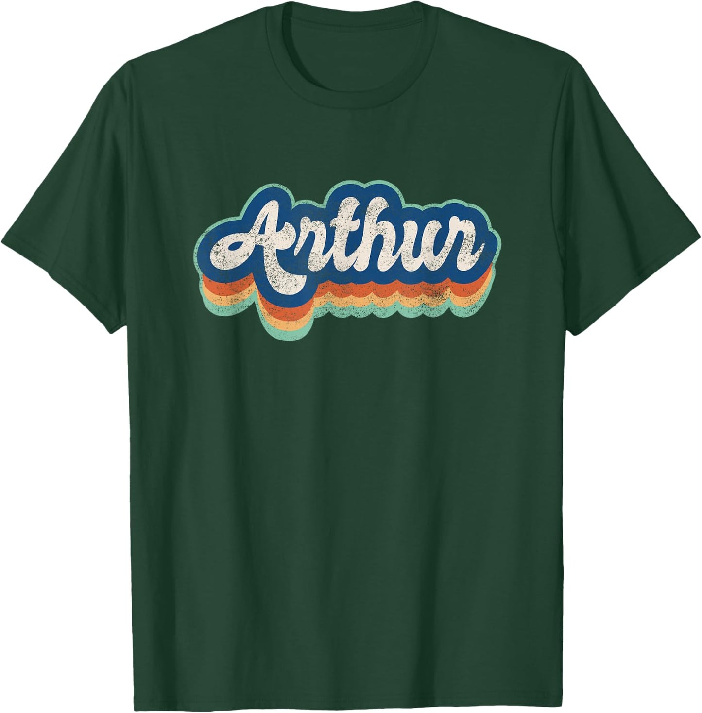Arthur First Name Boy Vintage Style 70s 80s Personalized T-Shirt - T-Shirt | Forest