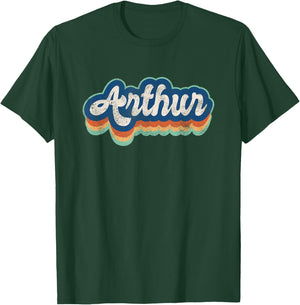 Arthur First Name Boy Vintage Style 70s 80s Personalized T-Shirt - T-Shirt | Forest