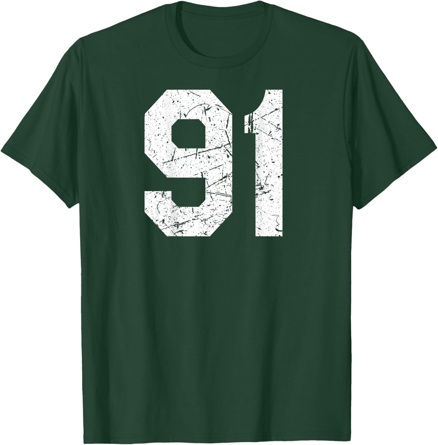 Jersey Uniform Number #91, 91st T-Shirt - T-Shirt | Forest
