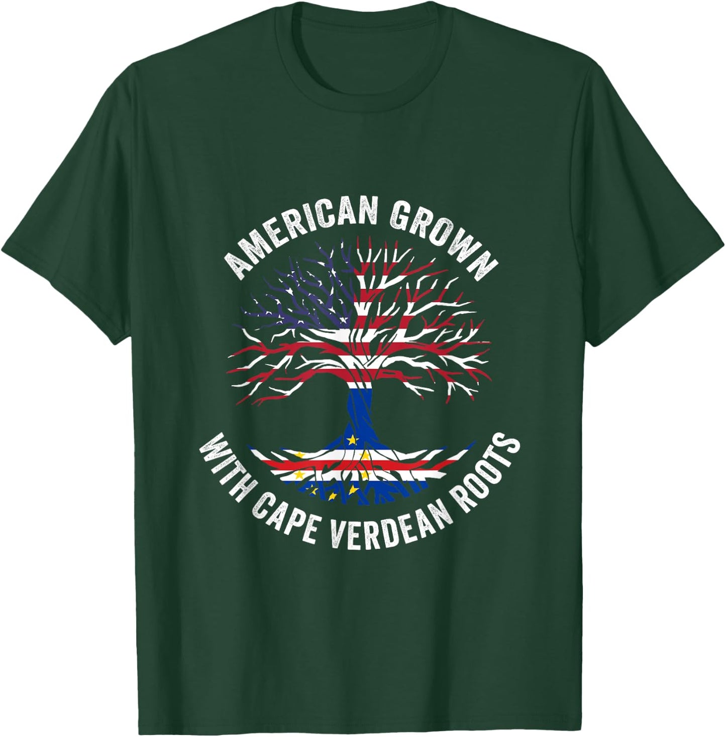 USA American Grown Cape Verdean With Roots Cape Verde T-Shirt - T-Shirt | Forest
