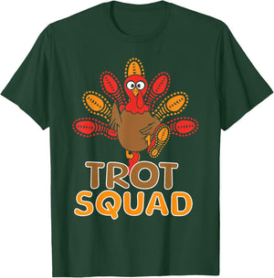 Trot Squad Turkey Trot Family Thanksgiving Running Marathon T-Shirt - T-Shirt | Forest
