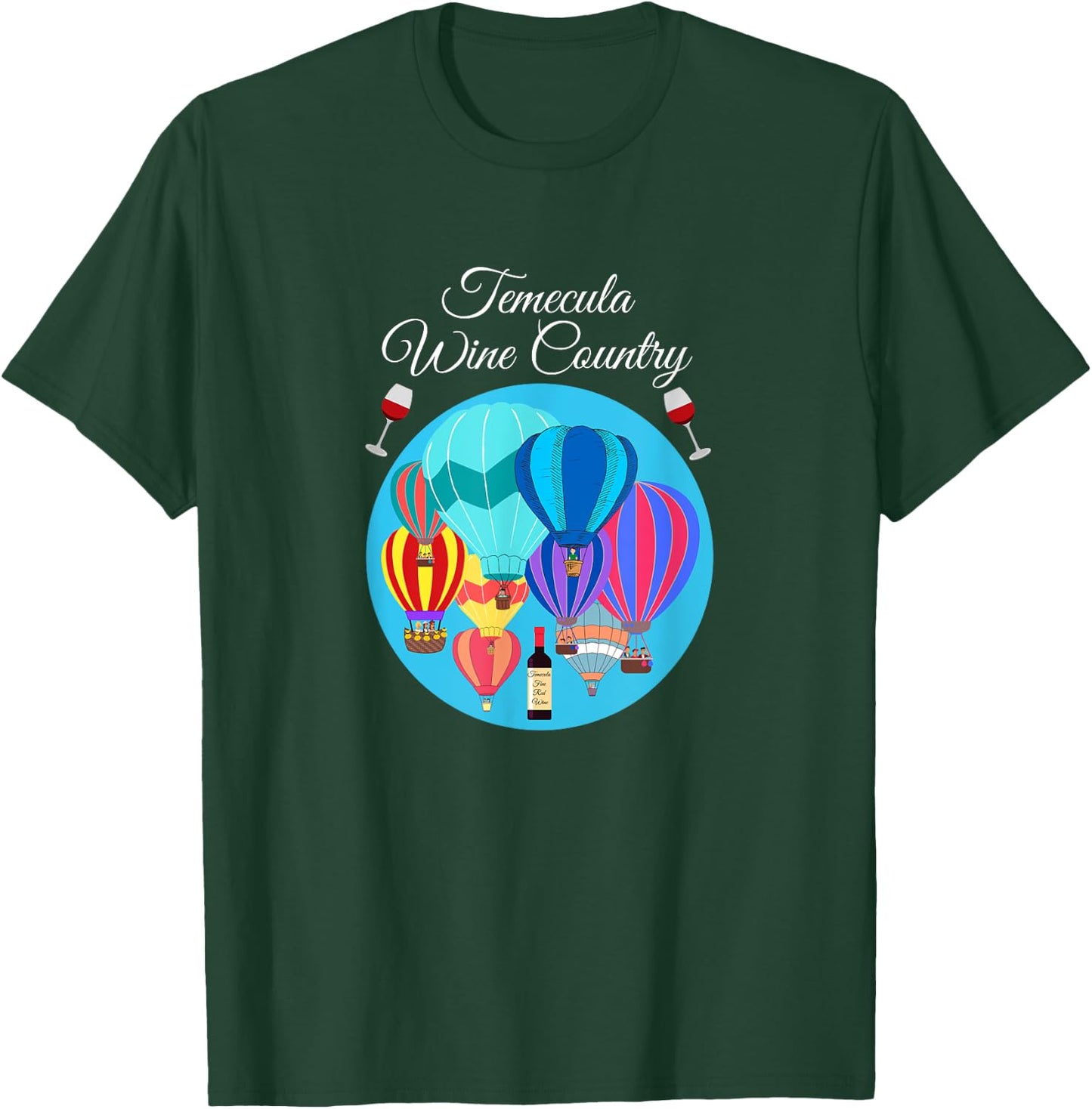 Temecula Wine country hot air balloons cute design Men Women T-Shirt - T-Shirt | Forest