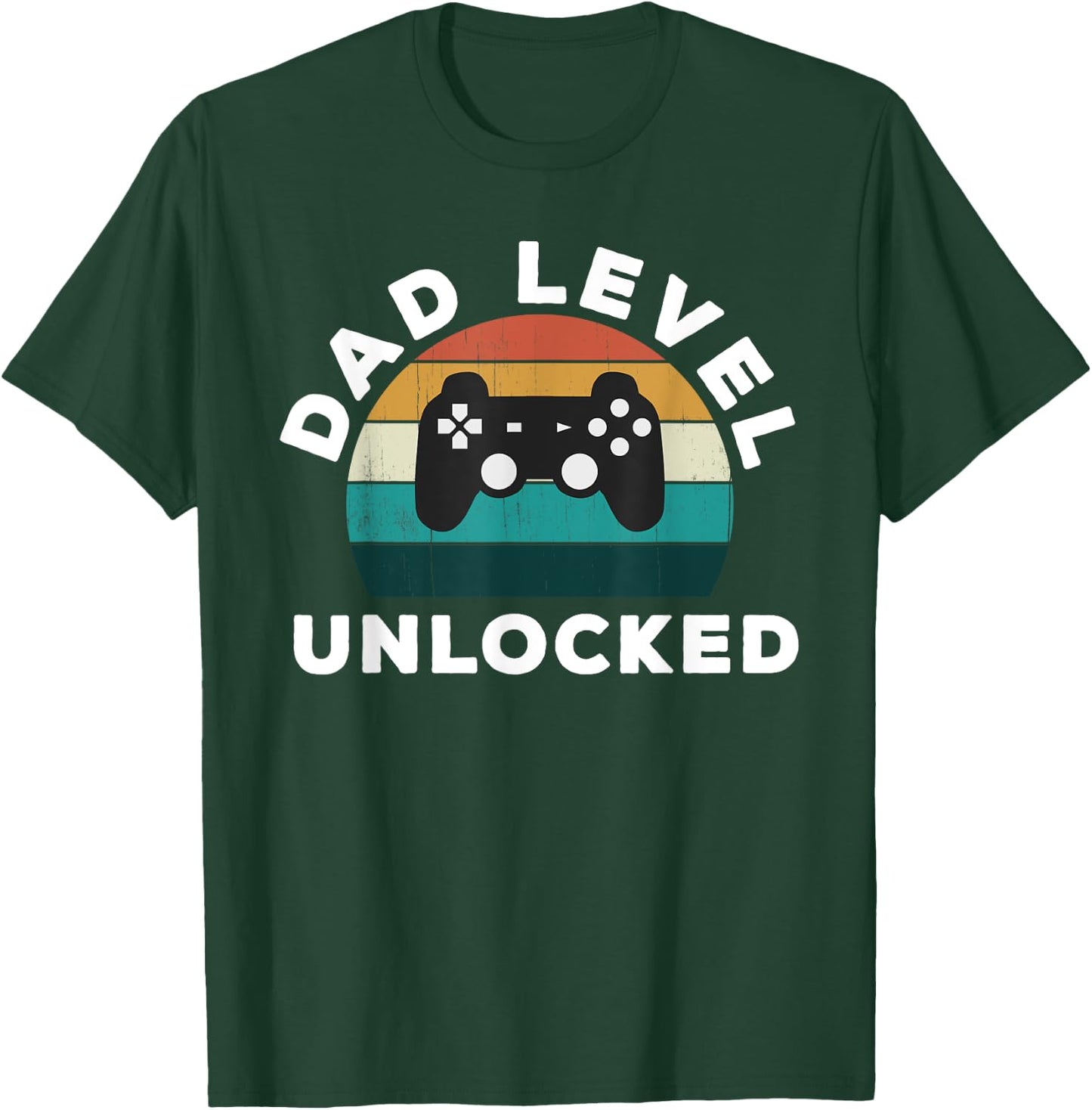 Dad Level Unlocked - Game Lover / Gamer New Father Baby T-Shirt - T-Shirt | Forest