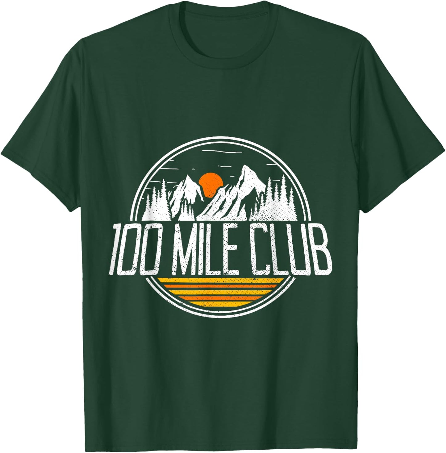 100 Mile Club Run Adventure Fell Ultra Run Trail Running T-Shirt - T-Shirt | Forest