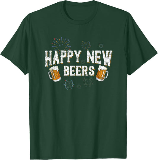Beer Drunk Fireworks NYE 2021 Party Gift Happy New Year T-Shirt - T-Shirt | Forest