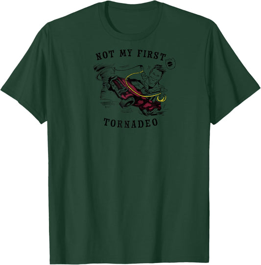 Twisters Not My First Tornadeo Front & Back Raglan Baseball T-Shirt - T-Shirt | Forest