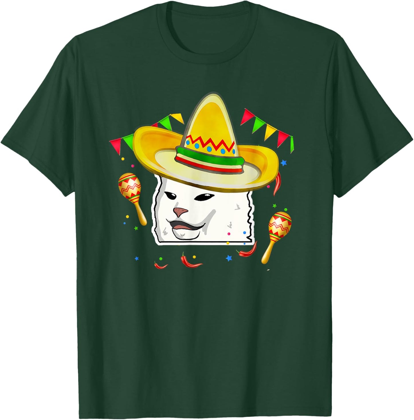 Cinco De Mayo Smudge Cat Mexican Lover Sombrero Cat Gifts Women T-Shirt - T-Shirt | Forest