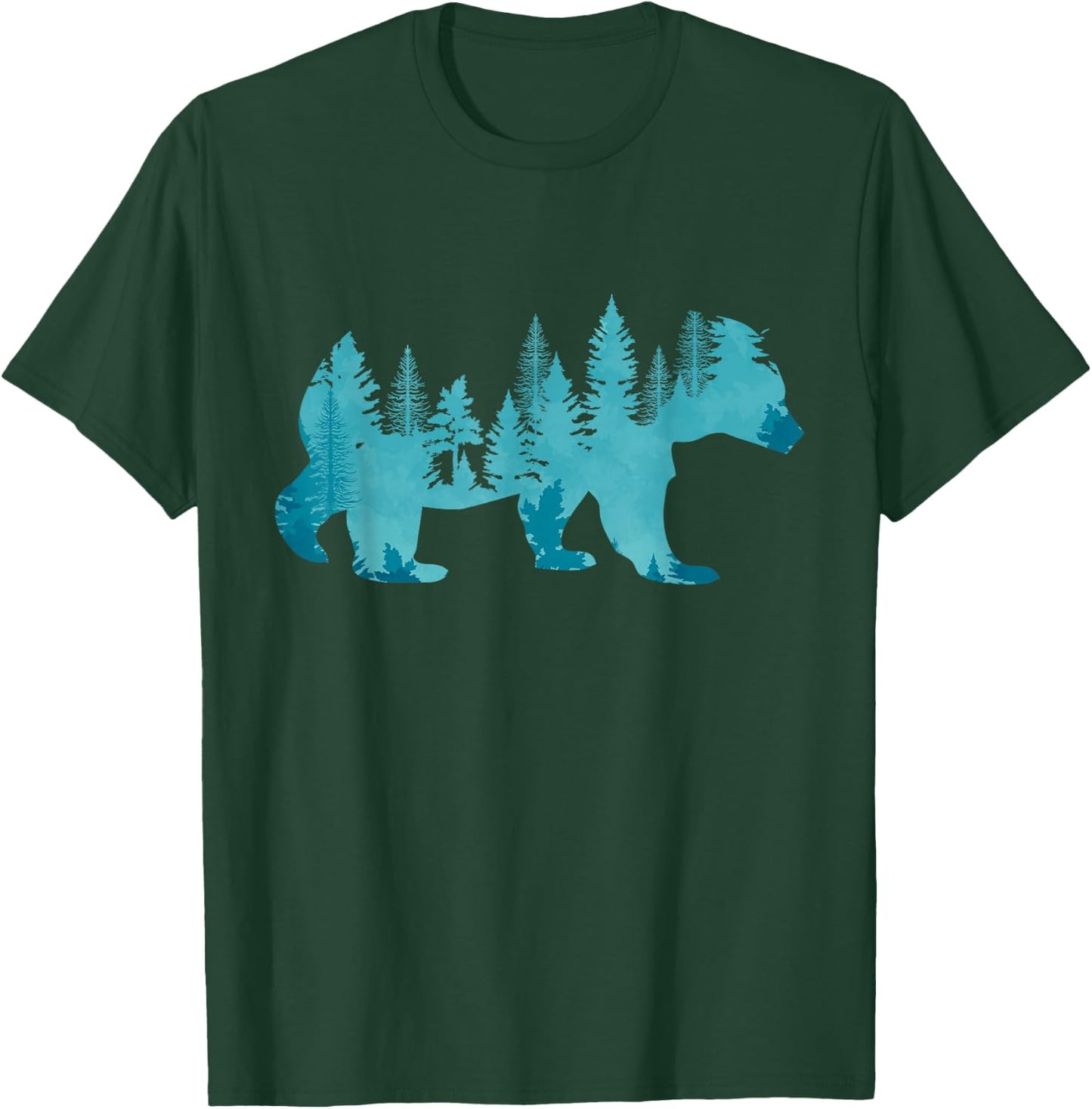 Nature Forest Mountains Trees Wildlife Animal Brown Bear Small T-Shirt - T-Shirt | Forest
