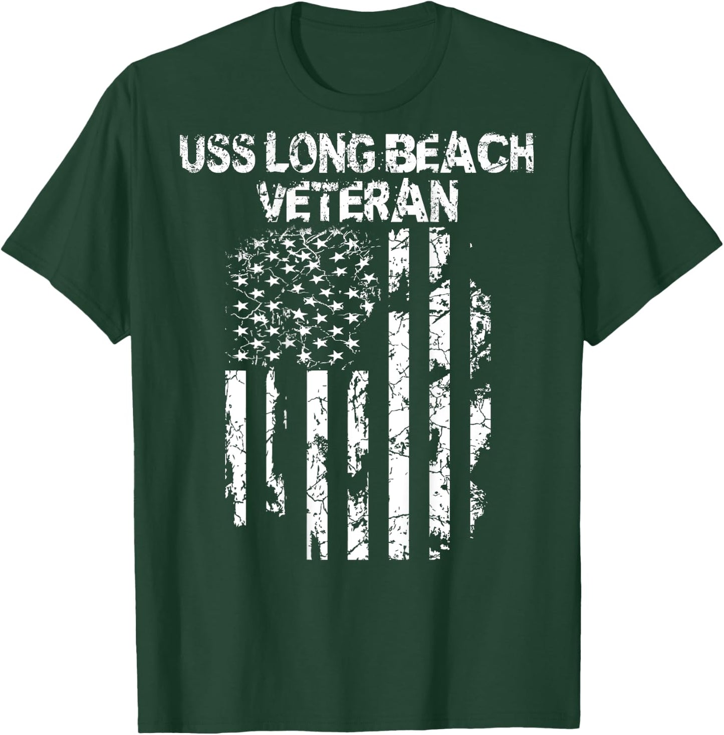USS Long Beach Military Men Women T-Shirt - T-Shirt | Forest