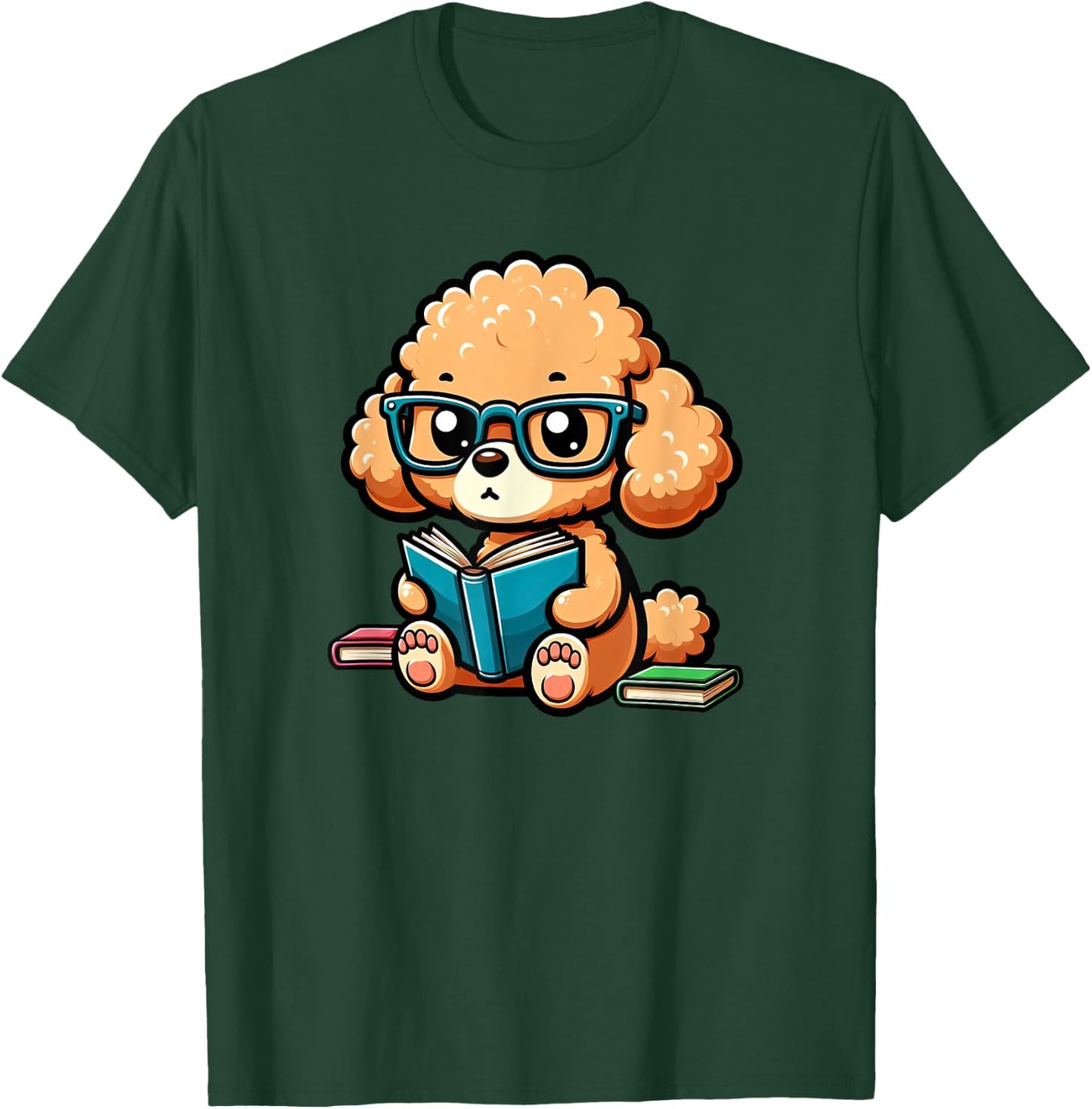 Toy Poodle Reading Funny Dog Book Lover T-Shirt - T-Shirt | Forest